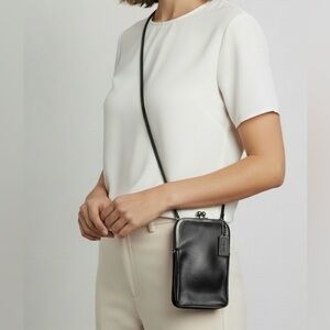 Coach Vintage Bonnie Cashion Double KissLock Swinger Bag Black Rare